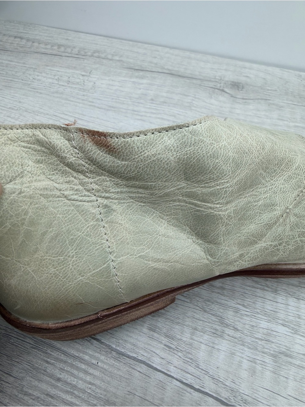 Free People Mont Blanc Leather Sandals Grey Taupe Size 37.5 - Picture 10 of 13